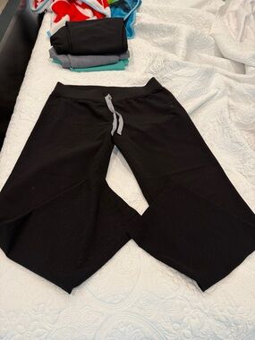 Figs black wide leg pants